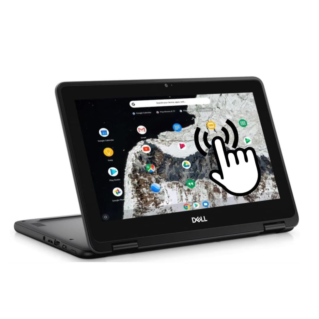 DELL CHROMEBOOK 3100 2-IN-1 12" 4GB 32GB CELERON N4000 1,10 GHz CHROME OS Nero Svedese (Molto Buono)