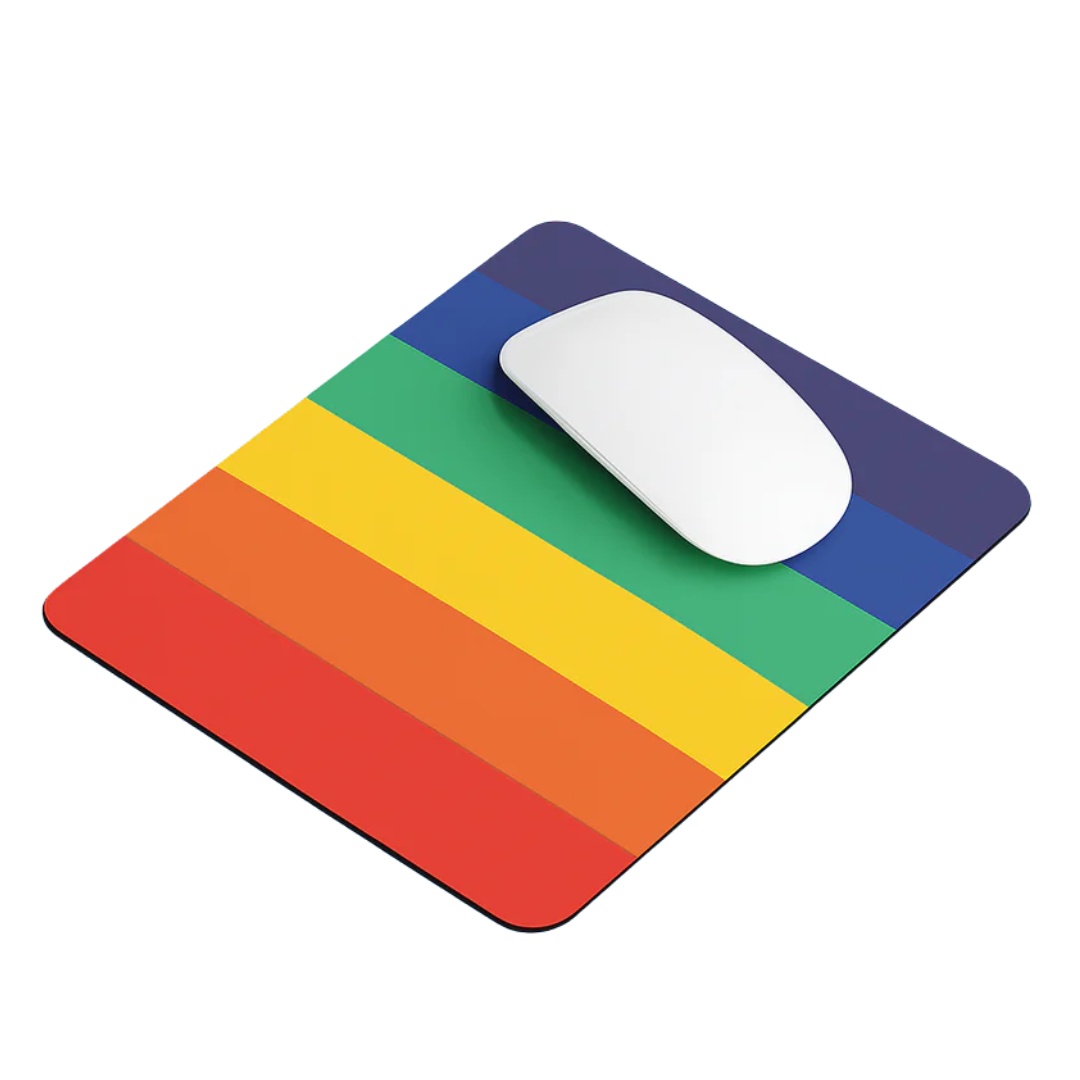 Tappetino per mouse con motivo arcobaleno vibrante