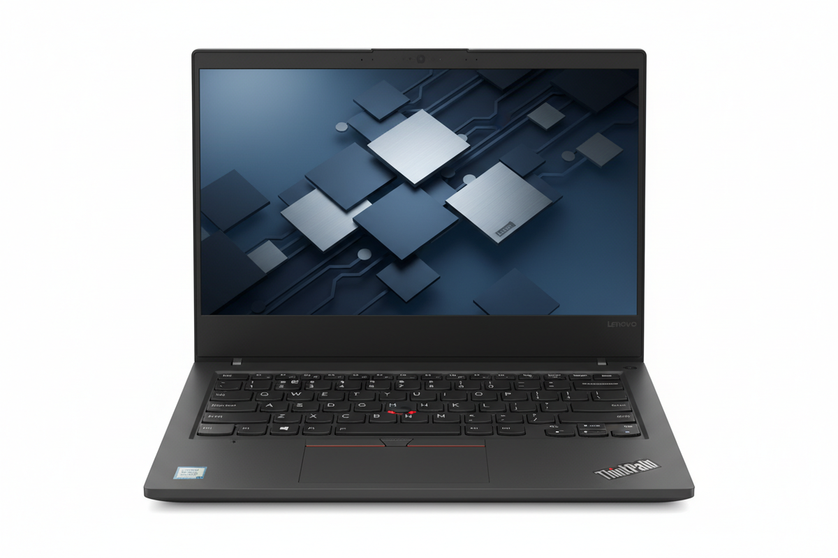Lenovo THINKPAD T14S GEN 1 14" I7-10610U 1.80 GHZ FRENCH KEYBOARD white background, Laptop facing directly forward with wallpaper, fits 1080 x1080 px

